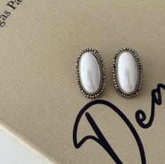 İnci oval küpe