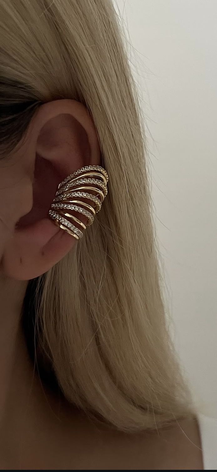 Çoklu zirkon detaylı earcuff