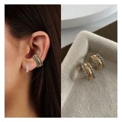 Basic yani damla taşlı earcuff(kıkırdak küpe)