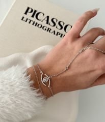 Göz Model Zirkon Taşlı Silver Şahmeran